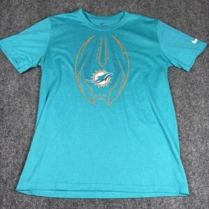 Nike Miami Dolphins T-shirt Men's Medium Teal NFL Graphic Shirt Football Dri-fit